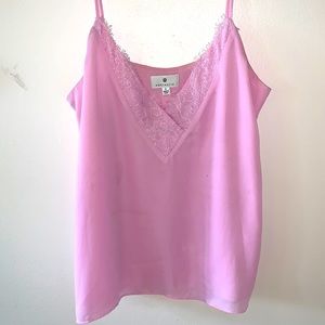 Lacy pink tank top